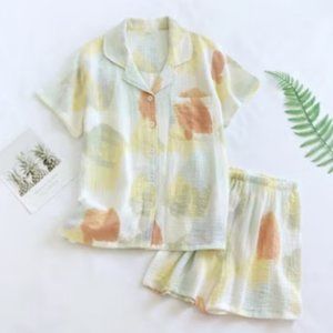 SOFT handmade Women Pajama shorts set, 100% cotton, nightgown, gauze NWOT